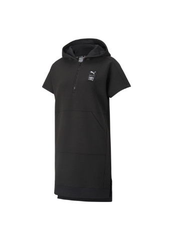 Черное спортивное платье x first mile double knit women's dress Puma однотонное