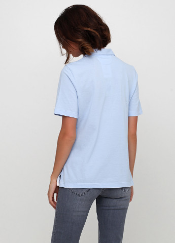 Голубой женская футболка-поло Van Laack однотонная