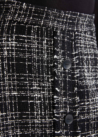 Черно-белая кэжуал юбка DeFacto а-силуэта (трапеция)