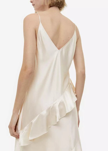 Кремова коктейльна, вечірня, кежуал сукня сукня-комбінація H&M однотонна