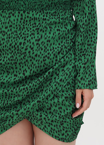 Зеленое кэжуал платье Nasty Gal с животным (анималистичным) принтом