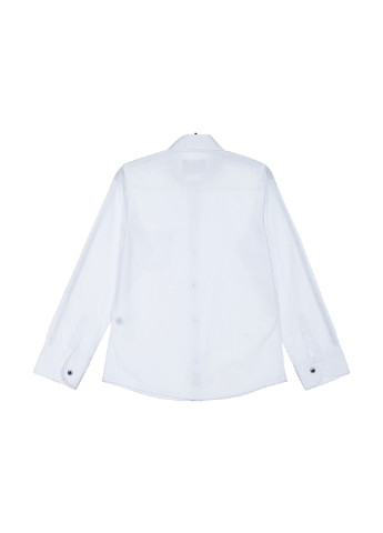 Белая кэжуал рубашка однотонная E&H
