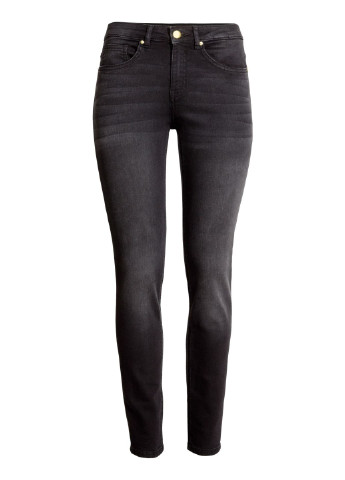 Джинси H&M завужені чорні джинсові бавовна