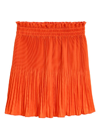 Спідниця H&M плісе однотонна помаранчева кежуал