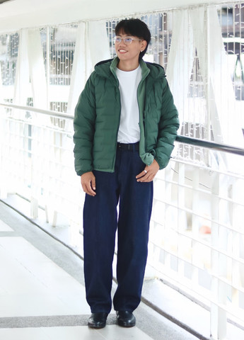 Зеленая демисезонная куртка Uniqlo