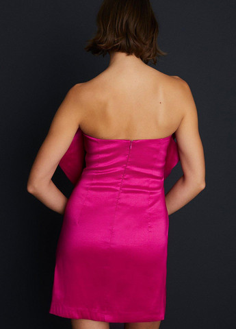 Фуксиновое (цвета Фуксия) коктейльное, вечернее платье бандо Oasis однотонное
