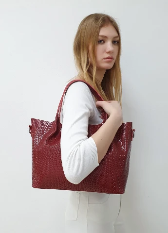 Модний жіночий велика класична сумка 8622 червона Fashion Сумка (226760525)