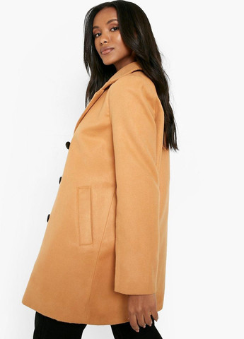 Бежевое демисезонное Пальто однобортное Boohoo