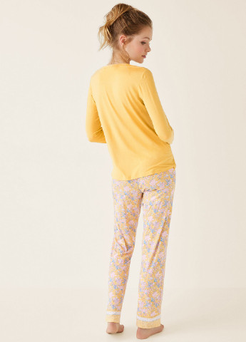 Желтая всесезон пижама (лонгслив, брюки) лонгслив + брюки Women'secret