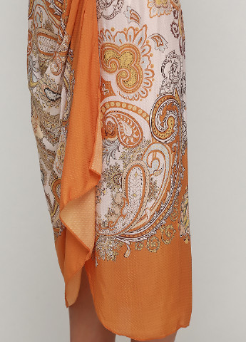 Оранжевая кэжуал "турецкие огурцы" юбка H&M на запах
