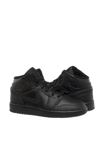 Черные демисезонные кроссовки Jordan 1 Mid Gs