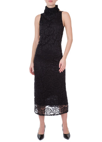 Черное вечернее платье футляр Zimo однотонное