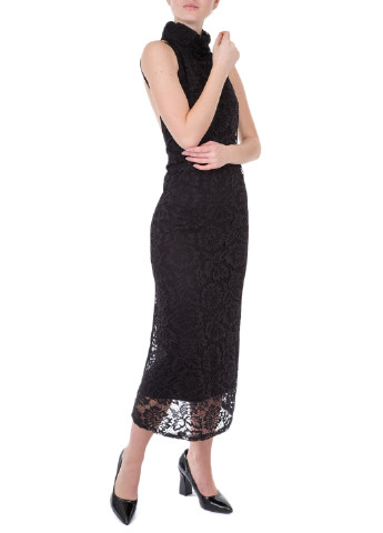 Черное вечернее платье футляр Zimo однотонное