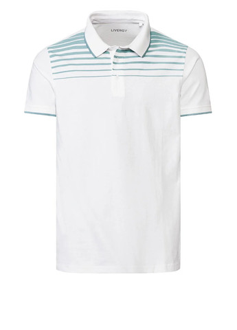 Молочная футболка-поло для мужчин Livergy в полоску