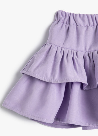 Лавандовая повседневный однотонная юбка KOTON а-силуэта (трапеция), клешированная