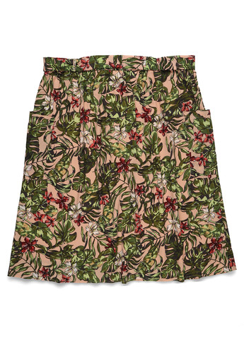 Бежевая кэжуал цветочной расцветки юбка Junarose карго