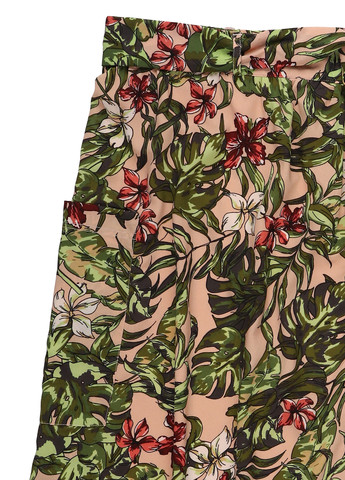 Бежевая кэжуал цветочной расцветки юбка Junarose карго