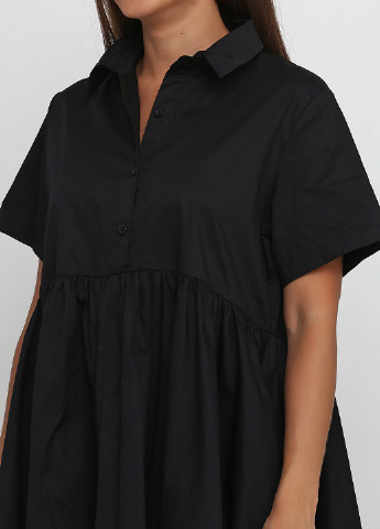 Черное кэжуал платье а-силуэт di classe однотонное