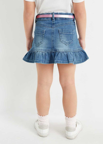 Голубая кэжуал однотонная юбка C&A