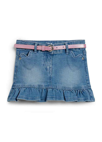 Голубая кэжуал однотонная юбка C&A