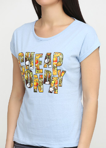 Голубая летняя футболка Carla Mara