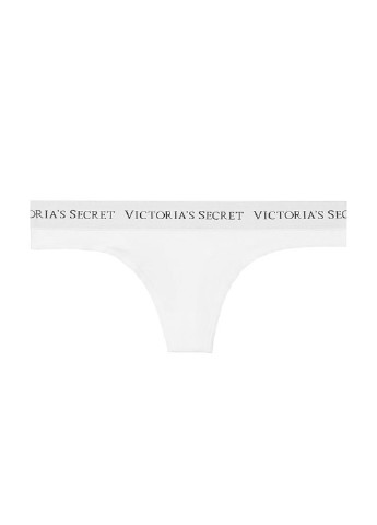 Трусики Victoria's Secret стринги надписи белые повседневные хлопок
