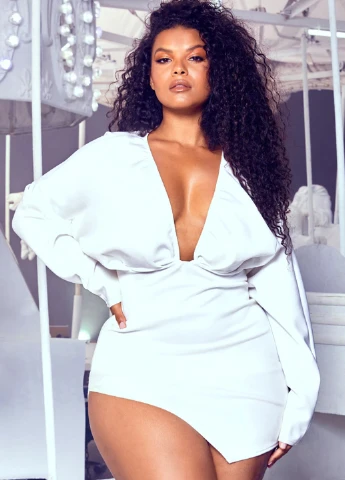Білий кежуал сукня PrettyLittleThing однотонна