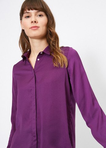 Фиолетовая кэжуал рубашка однотонная KOTON