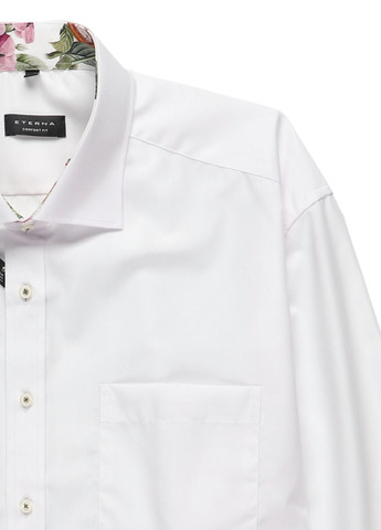 Белая кэжуал рубашка однотонная Eterna