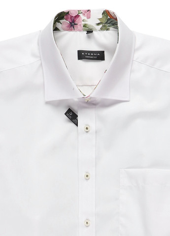 Белая кэжуал рубашка однотонная Eterna