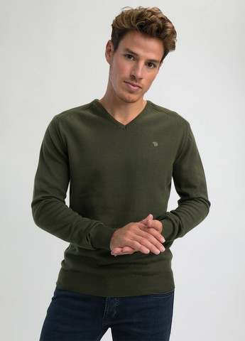 Оливковый (хаки) демисезонный пуловер пуловер Benson & Cherry