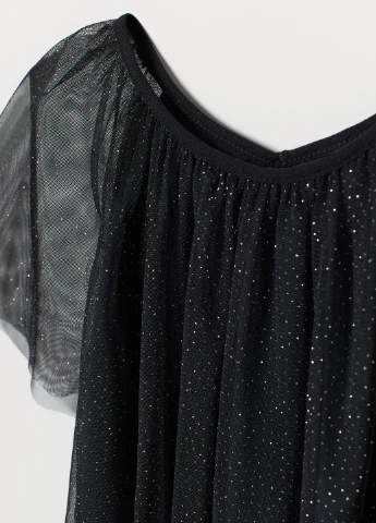 Черная меланж блузка H&M летняя
