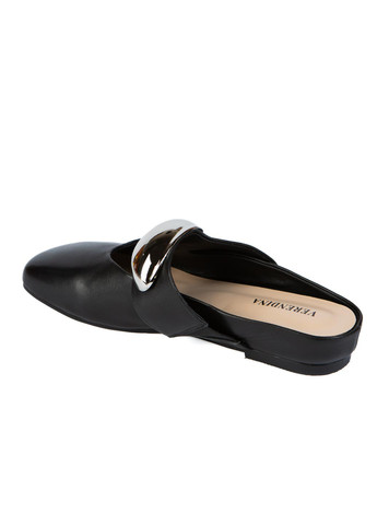 Черные шлепанцы Verendina с брошкой