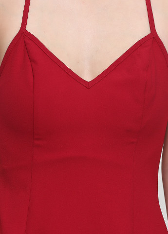 Светло-бордовое кэжуал платье с открытой спиной, клеш Missguided однотонное