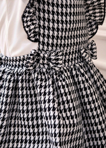 Черно-белый летний комплект (блуза, сарафан) SHEIN