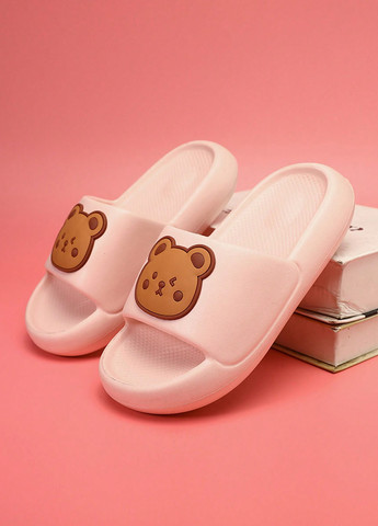 Розовые кэжуал шлепанцы SHEIN с аппликацией