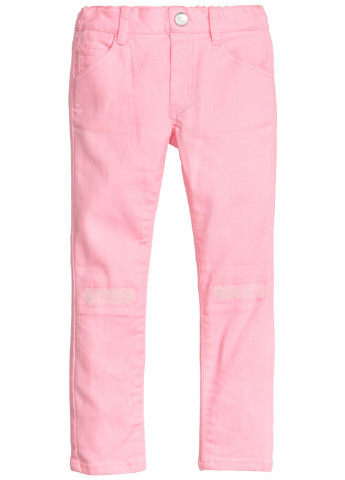 Джинсы H&M середня талія однотонні рожеві джинсові