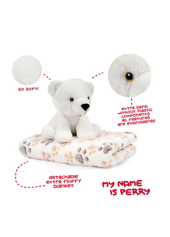 Плед з іграшкою Білий ведмедик, 120x80 см Perletti (286323361)