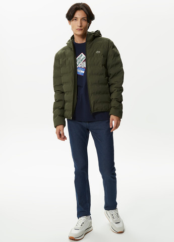 Оливковая (хаки) демисезонная куртка Lacoste