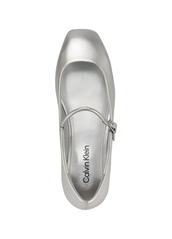 Женские балетки Calvin Klein | серебряные однотонные без декора натуральная кожа (334709960)