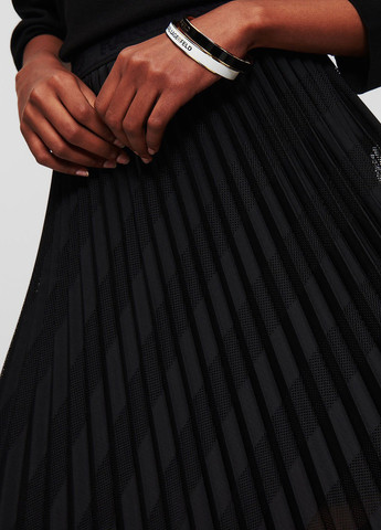 Черная кэжуал однотонная юбка Karl Lagerfeld плиссе