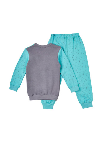 Бирюзовая всесезон пижама (свитшот, брюки) свитшот + шорты Z16