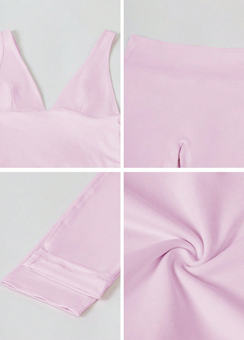 Розовый летний комплект (майка, леггинсы) SHEIN