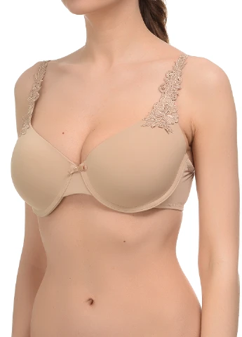 Бежевый бюстгальтер Wonderbra с косточками нейлон
