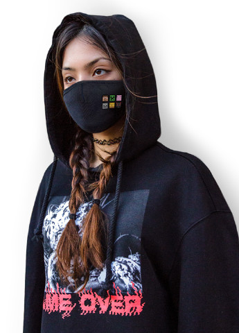 Многоразовая защитная маска Майнкрафт (Minecraft) (9259-1173-L) L тканевая для детей и взрослых MobiPrint (218687977)