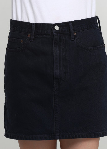 Черная джинсовая однотонная юбка Gap