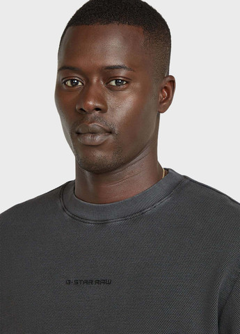 Темно-серый демисезонный кэжуал лонгслив G-Star Raw однотонный