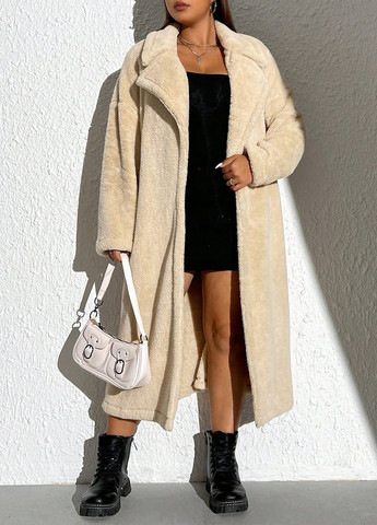 Кремовое зимнее Пальто оверсайз SHEIN