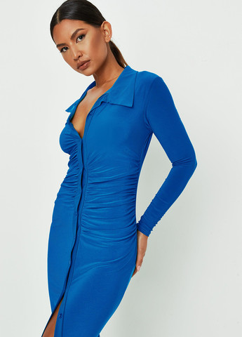 Синя кежуал сукня сорочка Missguided однотонна