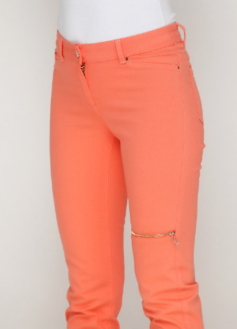 Оранжевые кэжуал демисезонные зауженные брюки Sassofono